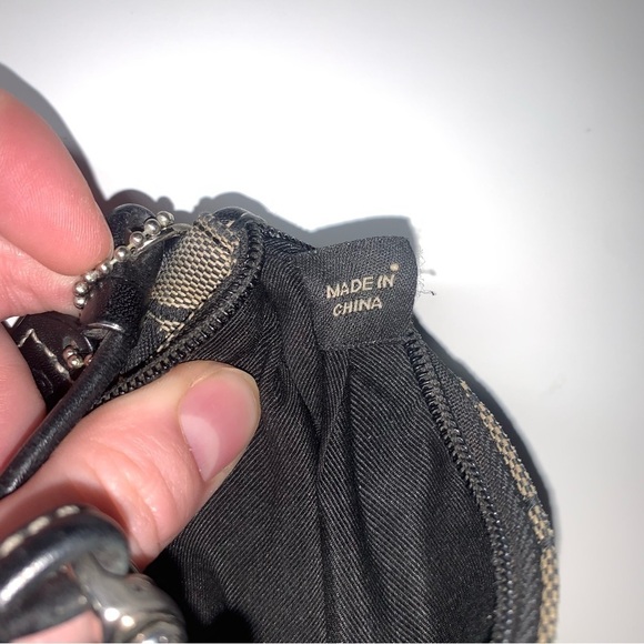 Coach Wristlet Wallet Signature‎ C Jaquard Print Classic Mini Bag Black Logo - Picture 7 of 9